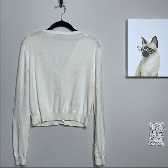 COPY - Moschino Ivory Silk Cardigan Sweater - Picture 6 of 6